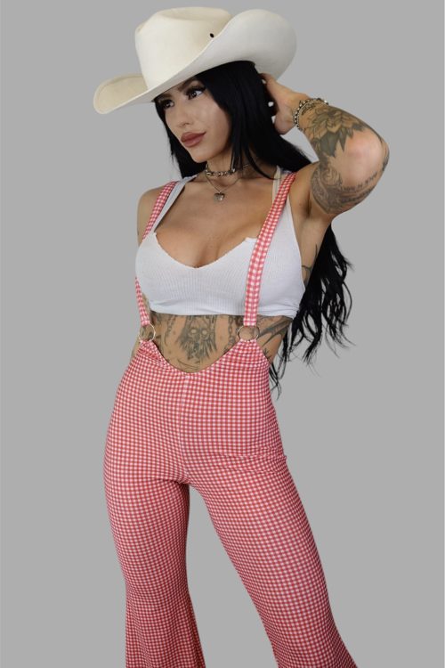 'Built For Speed' Suspender Pant in Gingham (Made To Order)