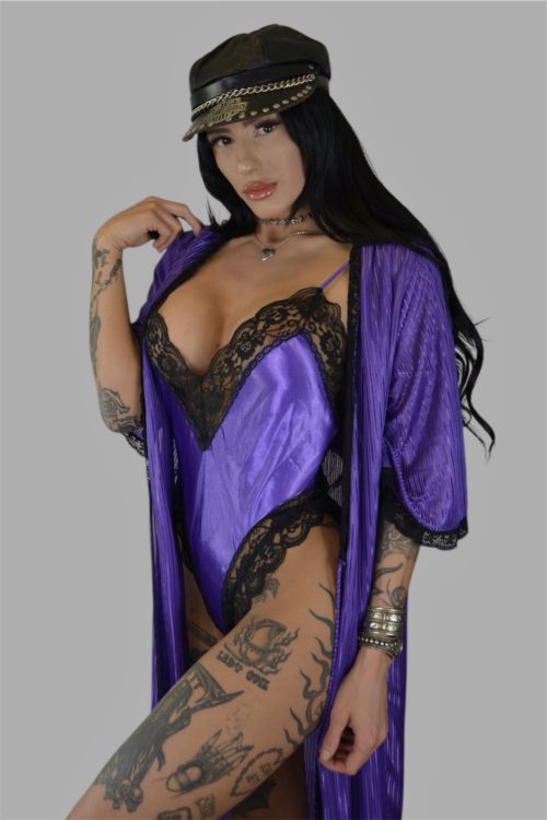 'Rock Me' Vintage Bodysuit & Robe Set (Ready To Ship)